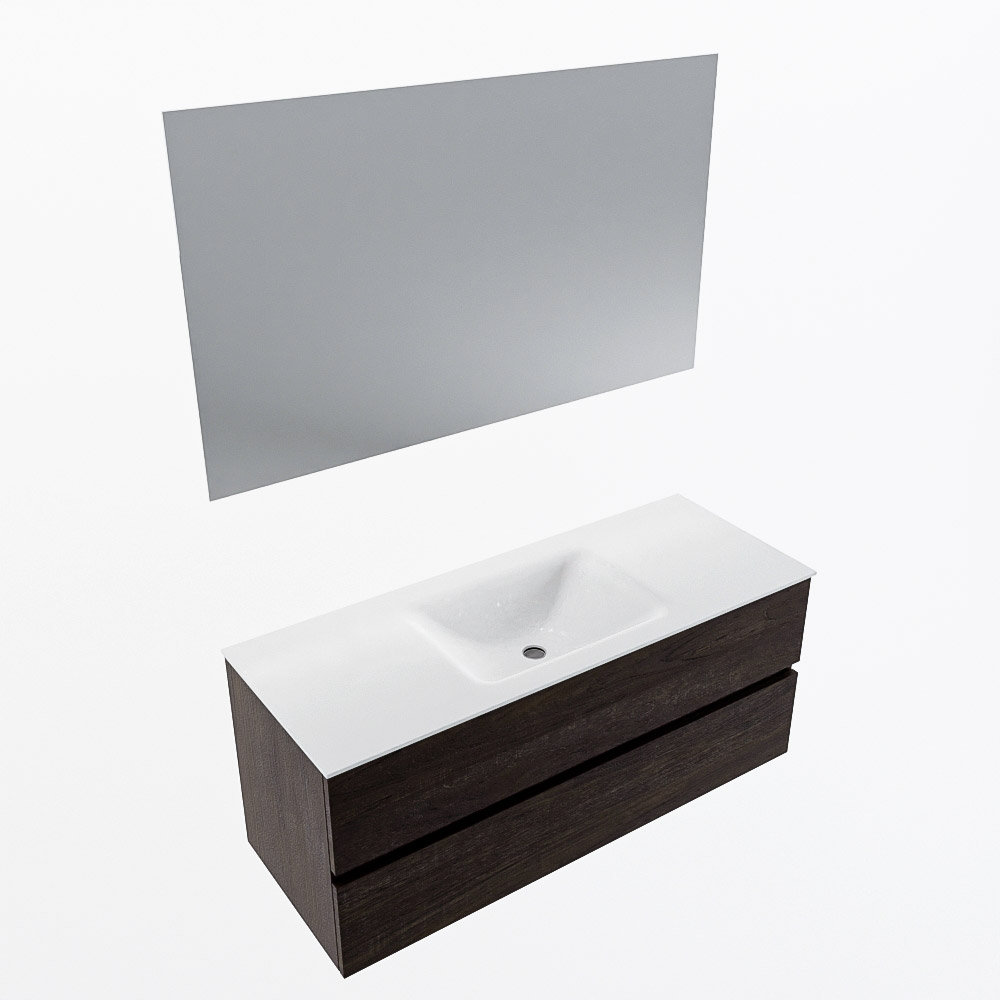MONDIAZ VICA 120cm mueble de baño Dark Brown 2 cajones. Lavabo CLOUD Centro 1 orificio color Talc con espejo LED. 6 MONDIAZ VICA 120cm mueble de baño Dark Brown 2 cajones. Lavabo CLOUD Centro 1 orificio color Talc con espejo LED. - Imagen 6