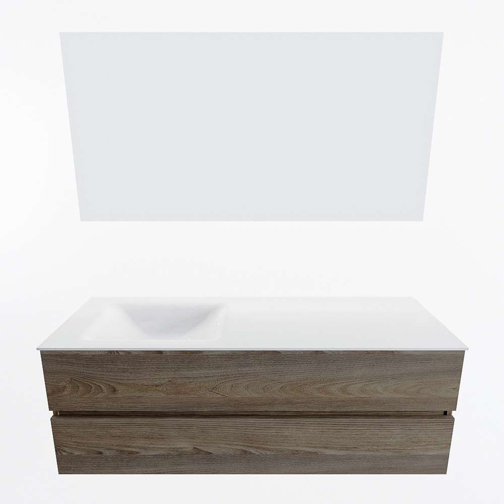 MONDIAZ VICA 140cm mueble de baño Dark Brown Grey 2 cajones. Lavabo CLOUD Izquierda 1 orificio color Talc con espejo LED. 4 MONDIAZ VICA 140cm mueble de baño Dark Brown Grey 2 cajones. Lavabo CLOUD Izquierda 1 orificio color Talc con espejo LED. - Imagen 5