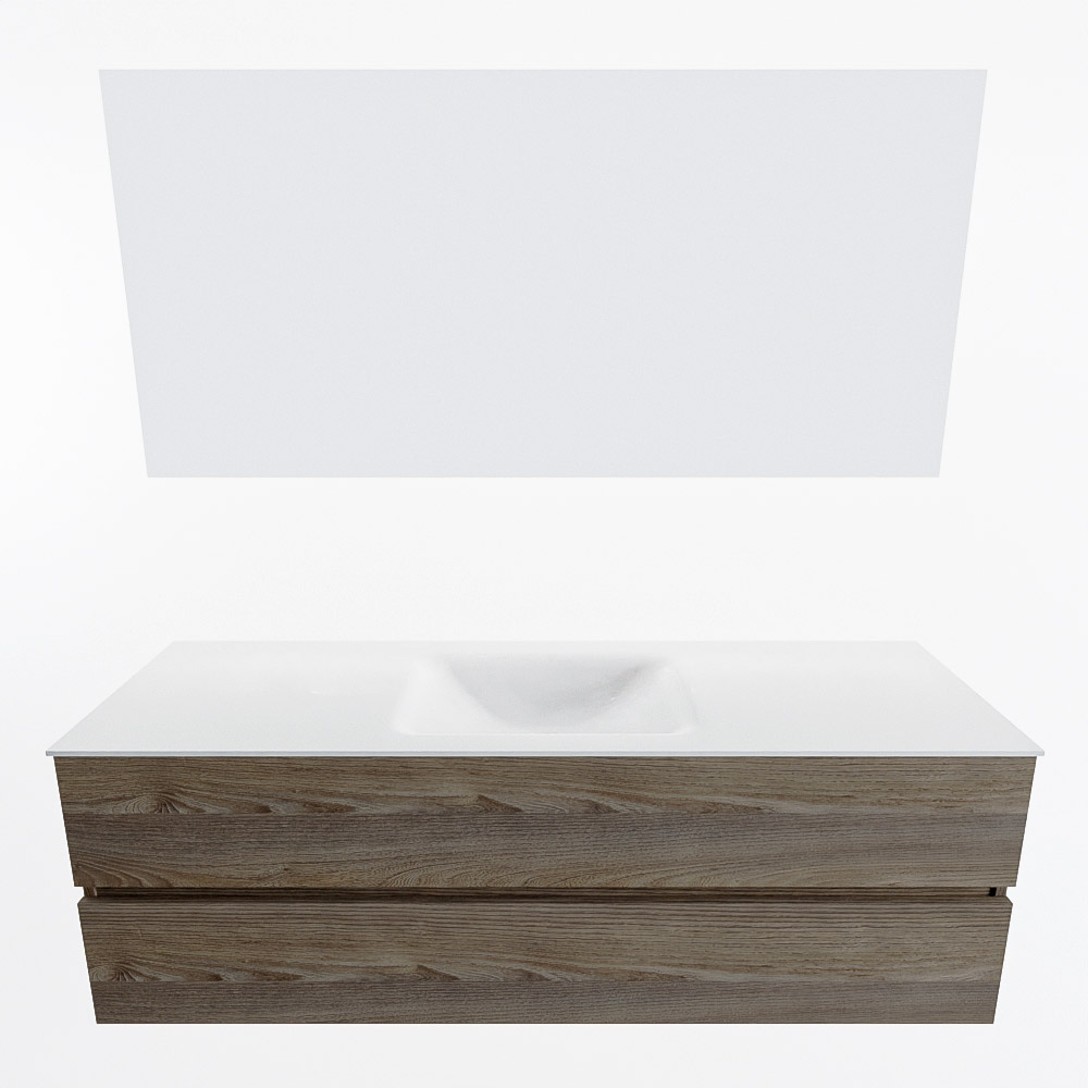 MONDIAZ VICA 150cm mueble de baño Dark Brown Grey 2 cajones. Lavabo CLOUD Centro sin orificio color Talc con espejo LED. 5 MONDIAZ VICA 150cm mueble de baño Dark Brown Grey 2 cajones. Lavabo CLOUD Centro sin orificio color Talc con espejo LED. - Imagen 5