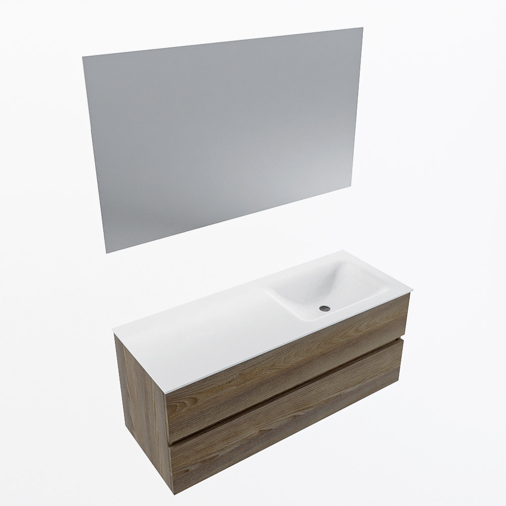 MONDIAZ VICA 120cm mueble de baño Dark Brown Grey 2 cajones. Lavabo CLOUD Derecho 1 orificio color Talc con espejo LED. 6 MONDIAZ VICA 120cm mueble de baño Dark Brown Grey 2 cajones. Lavabo CLOUD Derecho 1 orificio color Talc con espejo LED. - Imagen 6