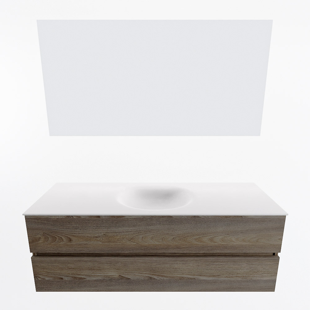 MONDIAZ VICA 140cm mueble de baño Dark Brown Grey 2 cajones. Lavabo MOON Centro sin orificio color Talc con espejo LED. 5 MONDIAZ VICA 140cm mueble de baño Dark Brown Grey 2 cajones. Lavabo MOON Centro sin orificio color Talc con espejo LED. - Imagen 5