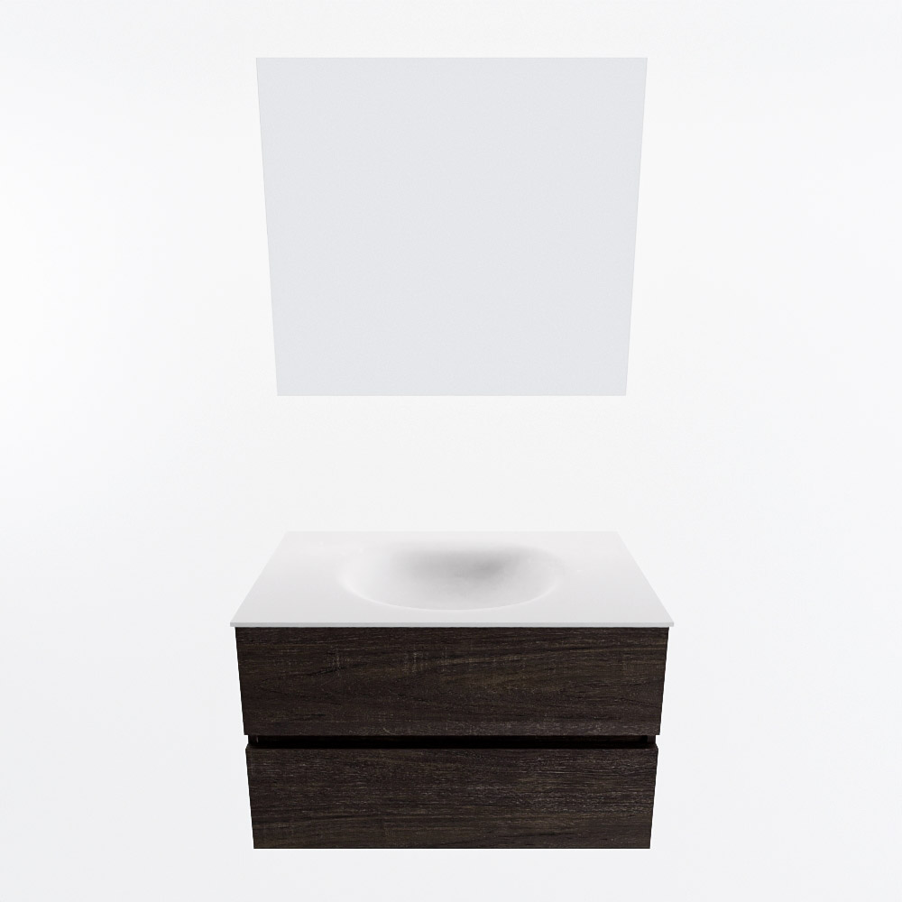 MONDIAZ VICA 80cm mueble de baño Dark Brown 2 cajones. Lavabo MOON Centro 1 orificio color Talc con espejo LED. 5 MONDIAZ VICA 80cm mueble de baño Dark Brown 2 cajones. Lavabo MOON Centro 1 orificio color Talc con espejo LED. - Imagen 5