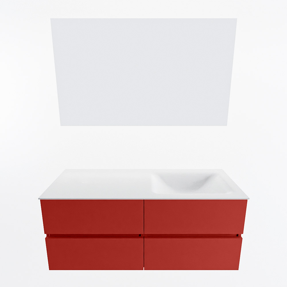 MONDIAZ VICA 120cm mueble de baño Fire 4 cajones. Lavabo CLOUD Derecho 1 orificio color Talc con espejo LED. 5 MONDIAZ VICA 120cm mueble de baño Fire 4 cajones. Lavabo CLOUD Derecho 1 orificio color Talc con espejo LED. - Imagen 5