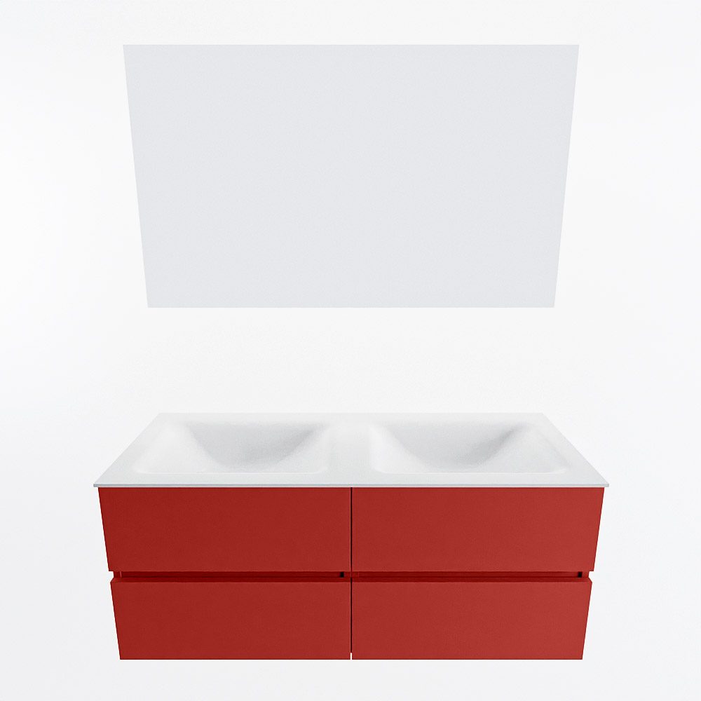 MONDIAZ VICA 120cm mueble de baño Fire 4 cajones. Lavabo CLOUD Doble sin orificio color Talc con espejo LED. 5 MONDIAZ VICA 120cm mueble de baño Fire 4 cajones. Lavabo CLOUD Doble sin orificio color Talc con espejo LED. - Imagen 5