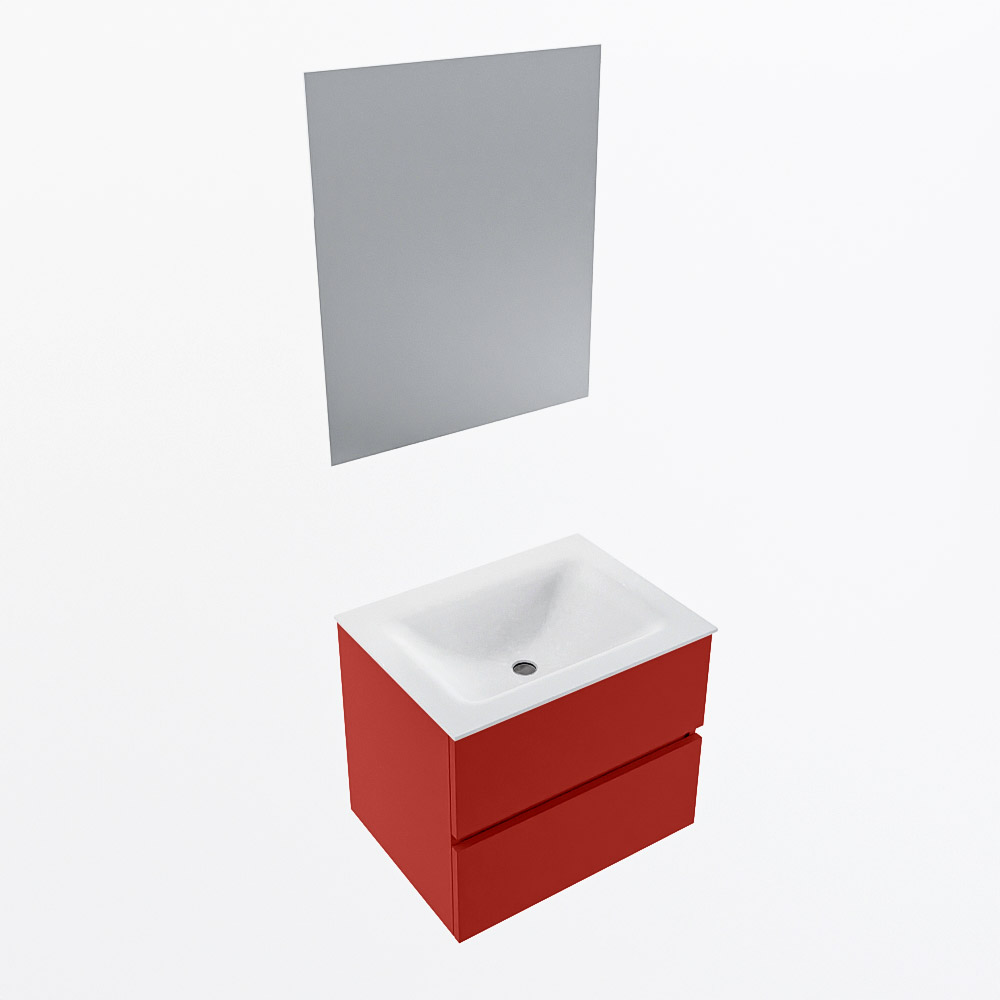MONDIAZ VICA 60cm mueble de baño Fire 2 cajones. Lavabo CLOUD Centro 1 orificio color Talc con espejo LED. 6 MONDIAZ VICA 60cm mueble de baño Fire 2 cajones. Lavabo CLOUD Centro 1 orificio color Talc con espejo LED. - Imagen 6
