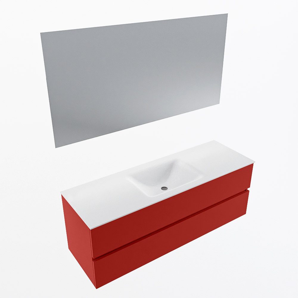 MONDIAZ VICA 140cm mueble de baño Fire 2 cajones. Lavabo CLOUD Centro sin orificio color Talc con espejo LED. 5 MONDIAZ VICA 140cm mueble de baño Fire 2 cajones. Lavabo CLOUD Centro sin orificio color Talc con espejo LED. - Imagen 6