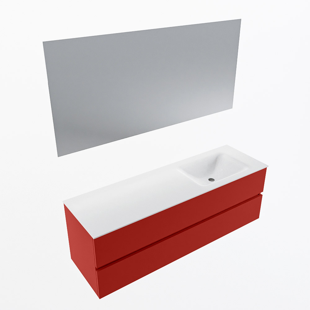 MONDIAZ VICA 150cm mueble de baño Fire 2 cajones. Lavabo CLOUD Derecho sin orificio color Talc con espejo LED. 6 MONDIAZ VICA 150cm mueble de baño Fire 2 cajones. Lavabo CLOUD Derecho sin orificio color Talc con espejo LED. - Imagen 6