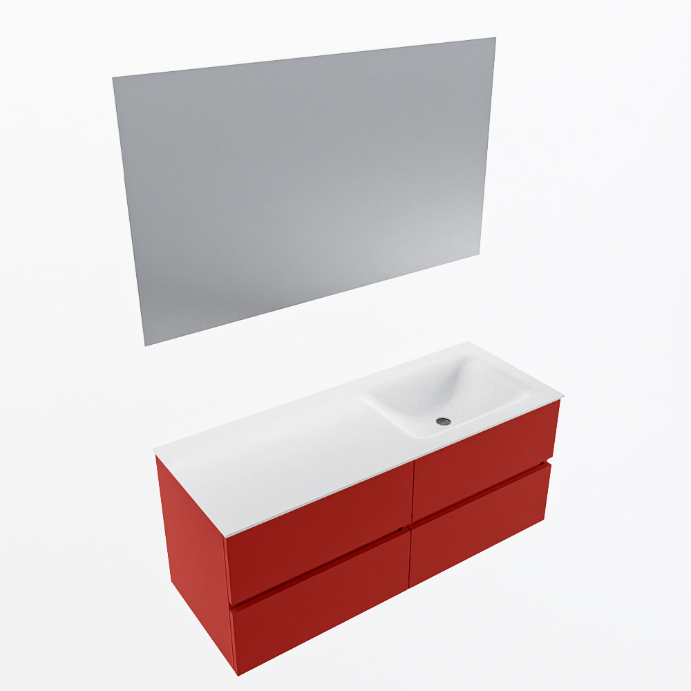 MONDIAZ VICA 120cm mueble de baño Fire 4 cajones. Lavabo CLOUD Derecho 1 orificio color Talc con espejo LED. 6 MONDIAZ VICA 120cm mueble de baño Fire 4 cajones. Lavabo CLOUD Derecho 1 orificio color Talc con espejo LED. - Imagen 6