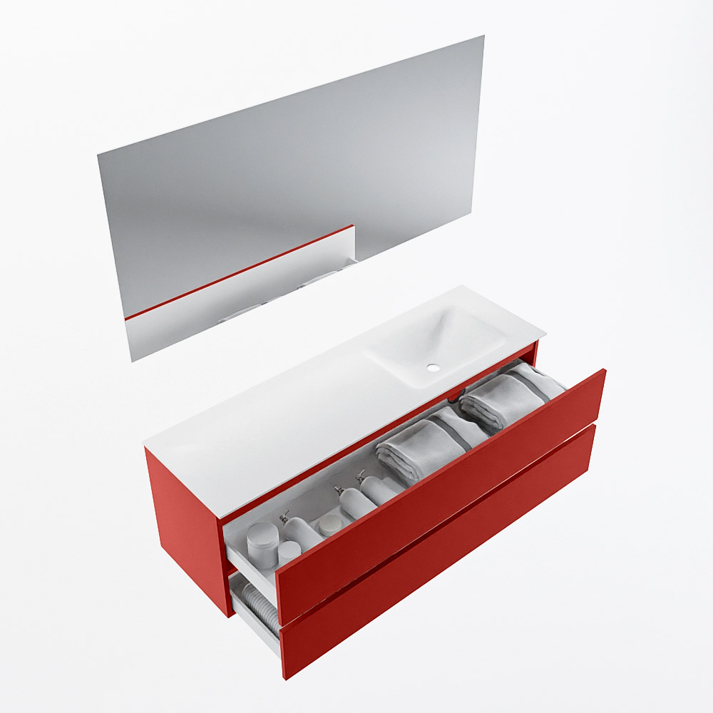 MONDIAZ VICA 150cm mueble de baño Fire 2 cajones. Lavabo CLOUD Derecho sin orificio color Talc con espejo LED. 7 MONDIAZ VICA 150cm mueble de baño Fire 2 cajones. Lavabo CLOUD Derecho sin orificio color Talc con espejo LED. - Imagen 7