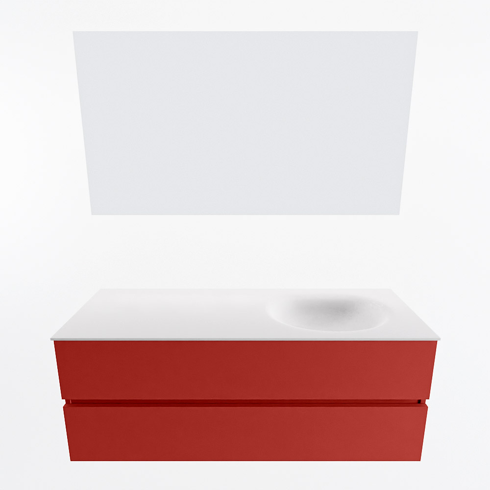 MONDIAZ VICA 130cm mueble de baño Fire 2 cajones. Lavabo MOON Derecho 1 orificio color Talc con espejo LED. 4 MONDIAZ VICA 130cm mueble de baño Fire 2 cajones. Lavabo MOON Derecho 1 orificio color Talc con espejo LED. - Imagen 5