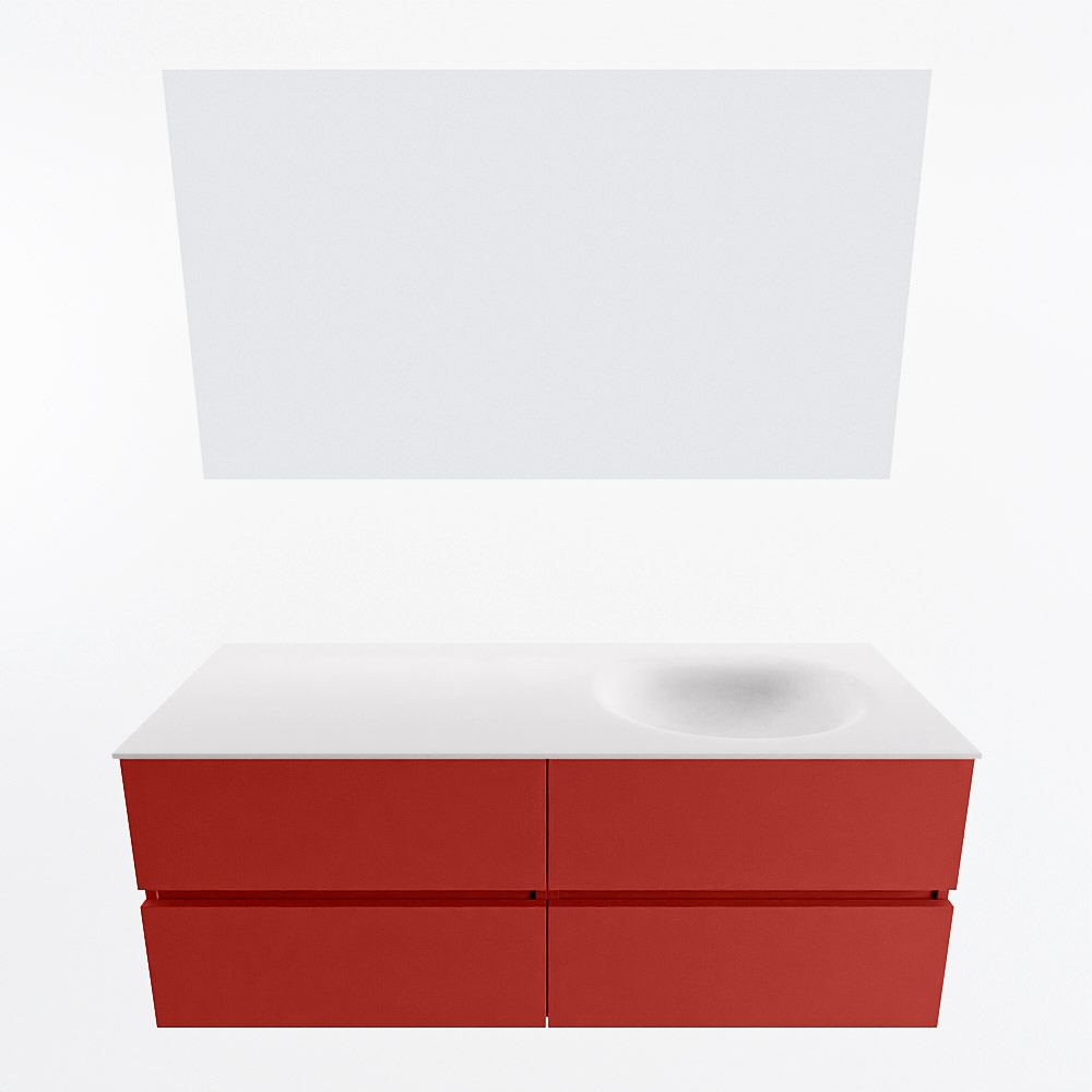MONDIAZ VICA 130cm mueble de baño Fire 4 cajones. Lavabo MOON Derecho 1 orificio color Talc con espejo LED. 4 MONDIAZ VICA 130cm mueble de baño Fire 4 cajones. Lavabo MOON Derecho 1 orificio color Talc con espejo LED. - Imagen 5