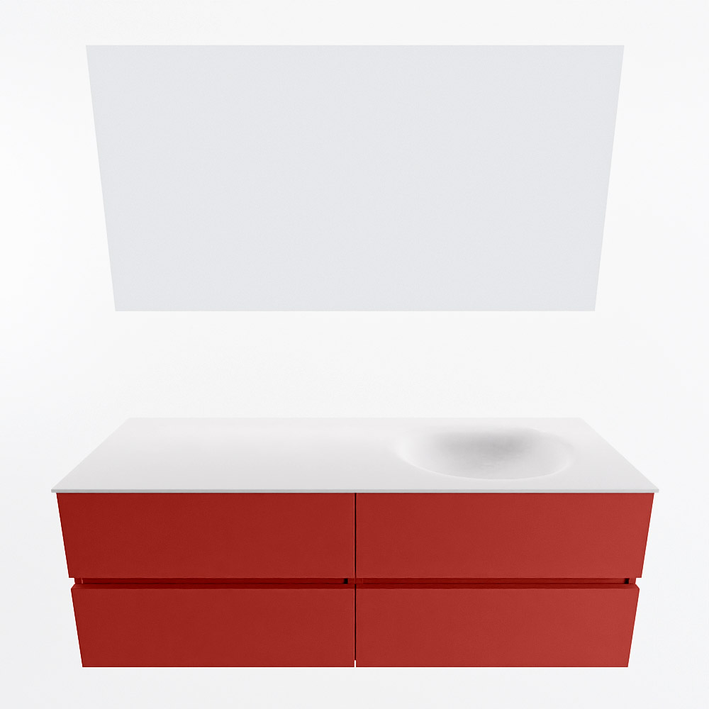 MONDIAZ VICA 140cm mueble de baño Fire 4 cajones. Lavabo MOON Derecho sin orificio color Talc con espejo LED. 5 MONDIAZ VICA 140cm mueble de baño Fire 4 cajones. Lavabo MOON Derecho sin orificio color Talc con espejo LED. - Imagen 5