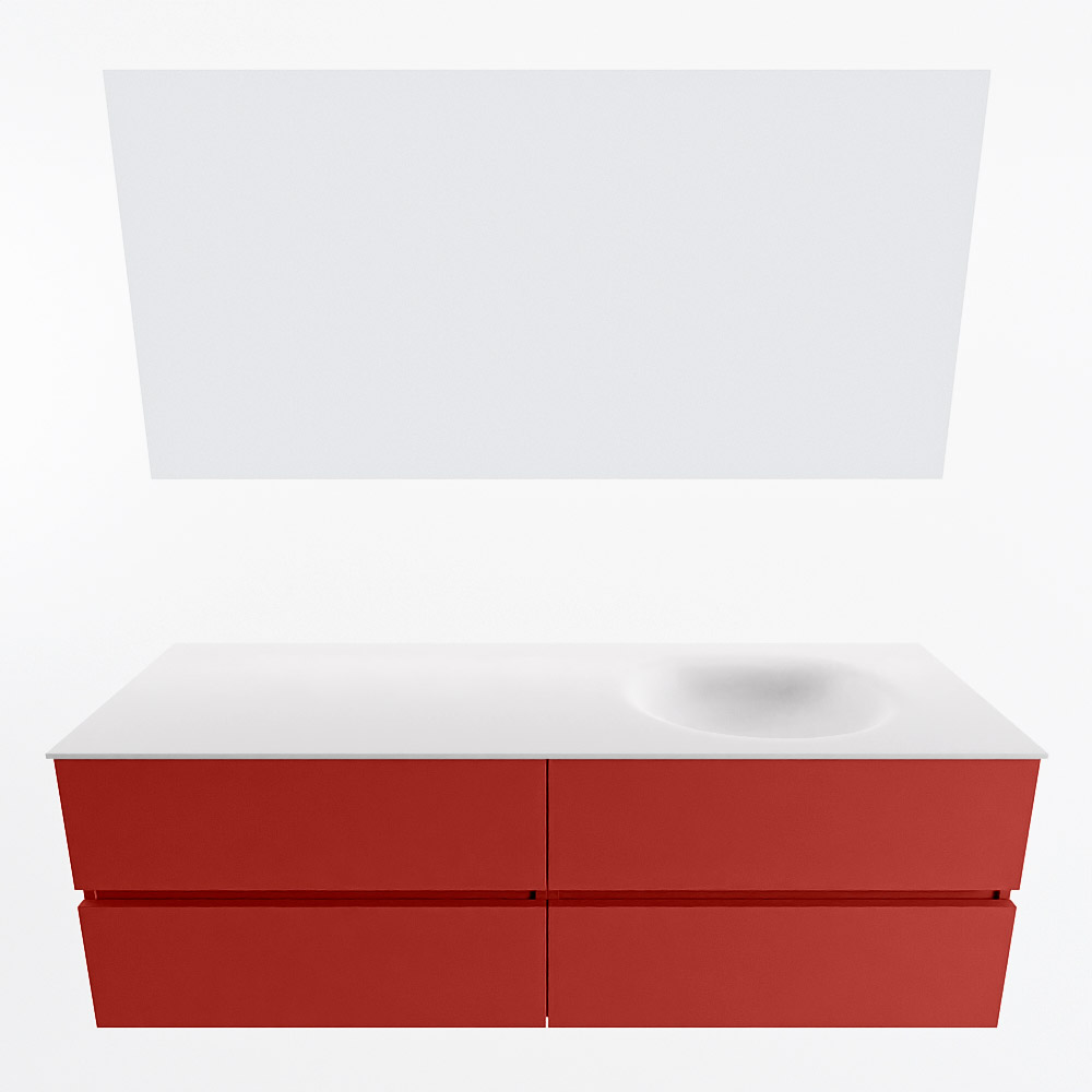 MONDIAZ VICA 150cm mueble de baño Fire 4 cajones. Lavabo MOON Derecho 1 orificio color Talc con espejo LED. 5 MONDIAZ VICA 150cm mueble de baño Fire 4 cajones. Lavabo MOON Derecho 1 orificio color Talc con espejo LED. - Imagen 5