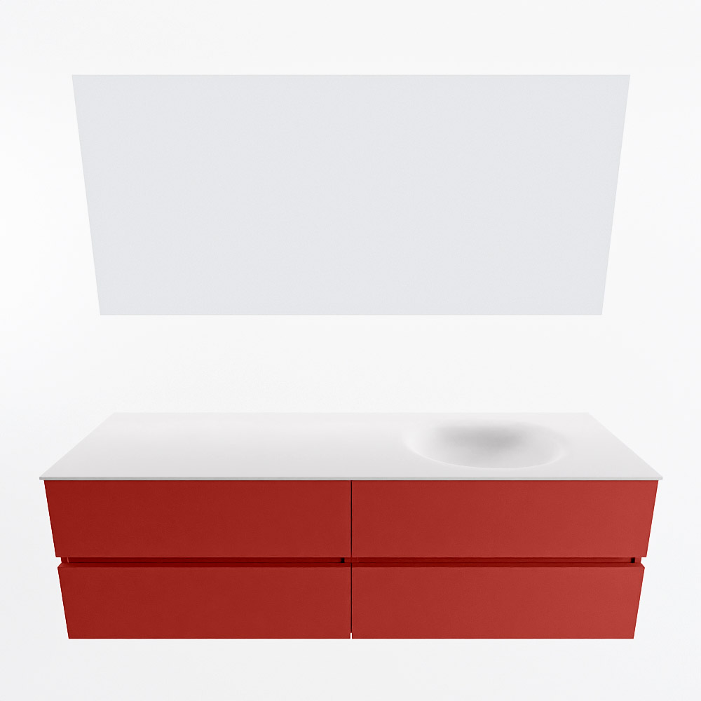 MONDIAZ VICA 160cm mueble de baño Fire 4 cajones. Lavabo MOON Derecho 1 orificio color Talc con espejo LED. 5 MONDIAZ VICA 160cm mueble de baño Fire 4 cajones. Lavabo MOON Derecho 1 orificio color Talc con espejo LED. - Imagen 5