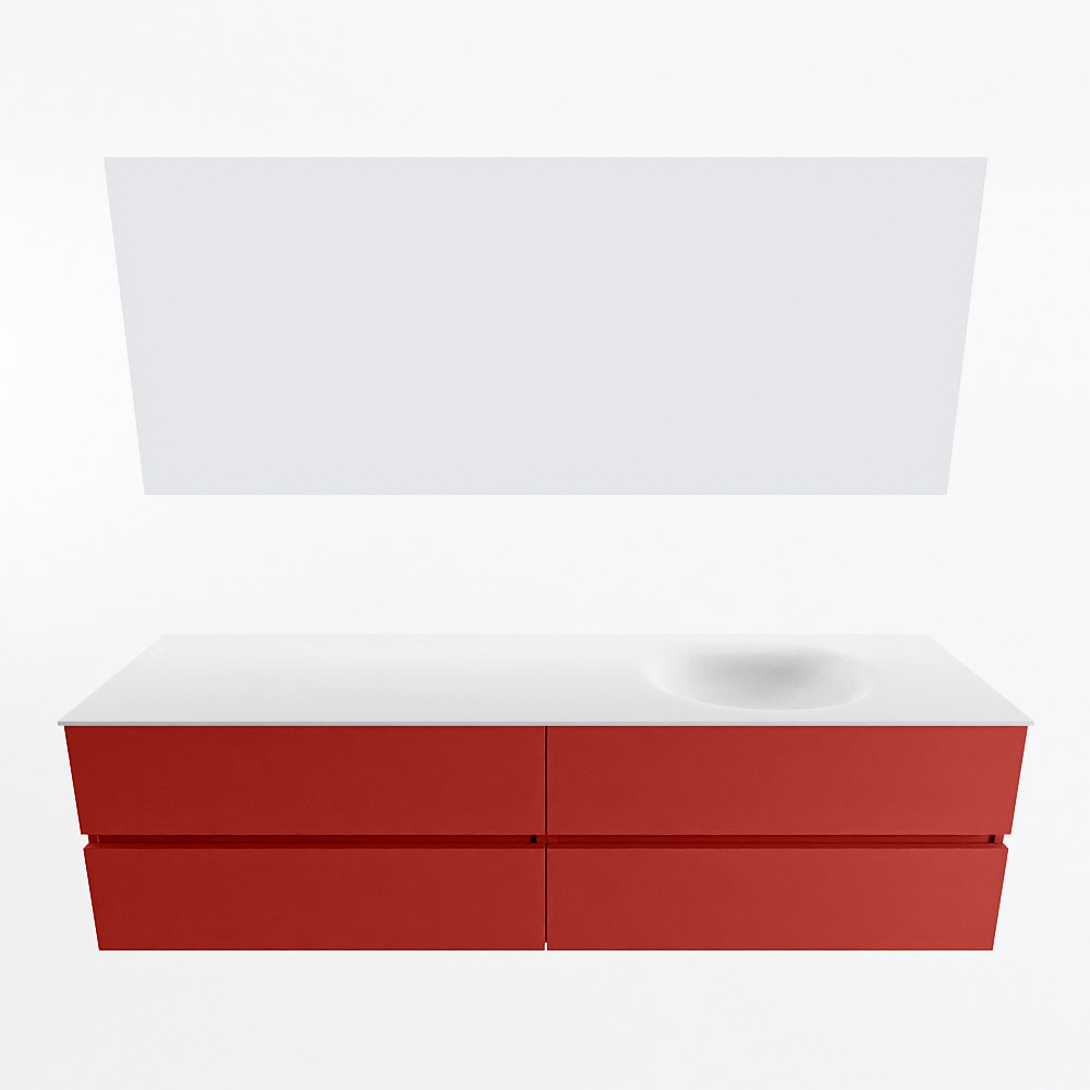 MONDIAZ VICA 180cm mueble de baño Fire 4 cajones. Lavabo MOON Derecho sin orificio color Talc con espejo LED. 5 MONDIAZ VICA 180cm mueble de baño Fire 4 cajones. Lavabo MOON Derecho sin orificio color Talc con espejo LED. - Imagen 5