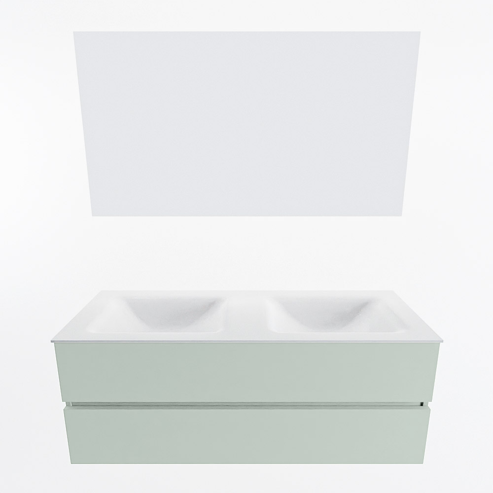 MONDIAZ VICA 130cm mueble de baño Greey 2 cajones. Lavabo CLOUD Doble sin orificio color Talc con espejo LED. 4 MONDIAZ VICA 130cm mueble de baño Greey 2 cajones. Lavabo CLOUD Doble sin orificio color Talc con espejo LED. - Imagen 5