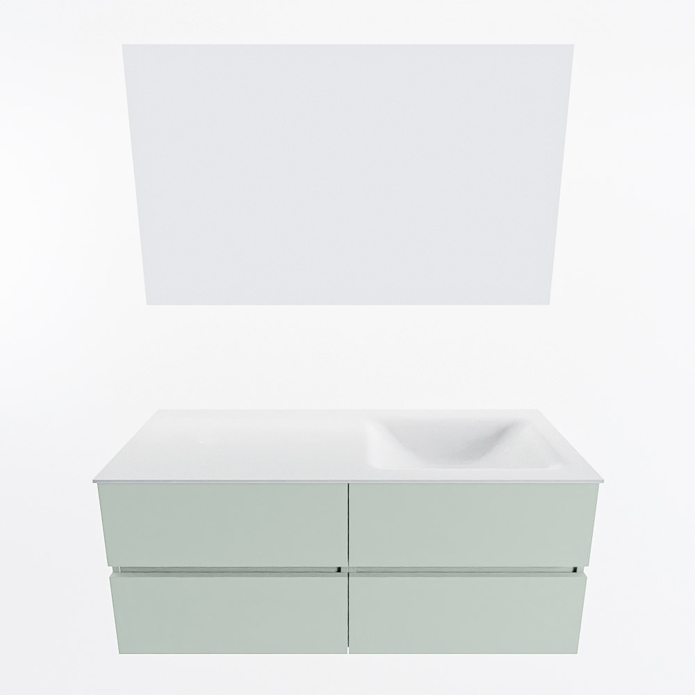 MONDIAZ VICA 120cm mueble de baño Greey 4 cajones. Lavabo CLOUD Derecho 1 orificio color Talc con espejo LED. 5 MONDIAZ VICA 120cm mueble de baño Greey 4 cajones. Lavabo CLOUD Derecho 1 orificio color Talc con espejo LED. - Imagen 5