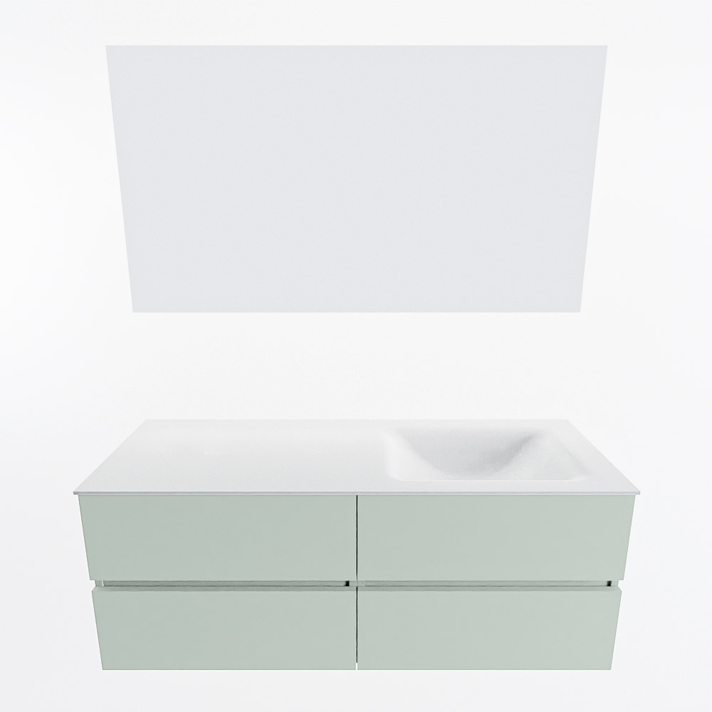 MONDIAZ VICA 130cm mueble de baño Greey 4 cajones. Lavabo CLOUD Derecho 1 orificio color Talc con espejo LED. 4 MONDIAZ VICA 130cm mueble de baño Greey 4 cajones. Lavabo CLOUD Derecho 1 orificio color Talc con espejo LED. - Imagen 5