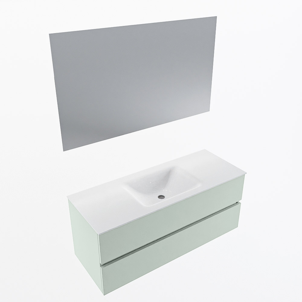 MONDIAZ VICA 120cm mueble de baño Greey 2 cajones. Lavabo CLOUD Centro 1 orificio color Talc con espejo LED. 6 MONDIAZ VICA 120cm mueble de baño Greey 2 cajones. Lavabo CLOUD Centro 1 orificio color Talc con espejo LED. - Imagen 6