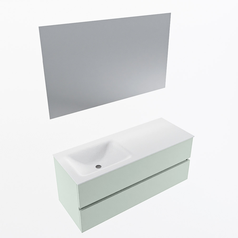 MONDIAZ VICA 120cm mueble de baño Greey 2 cajones. Lavabo CLOUD Izquierda sin orificio color Talc con espejo LED. 6 MONDIAZ VICA 120cm mueble de baño Greey 2 cajones. Lavabo CLOUD Izquierda sin orificio color Talc con espejo LED. - Imagen 6