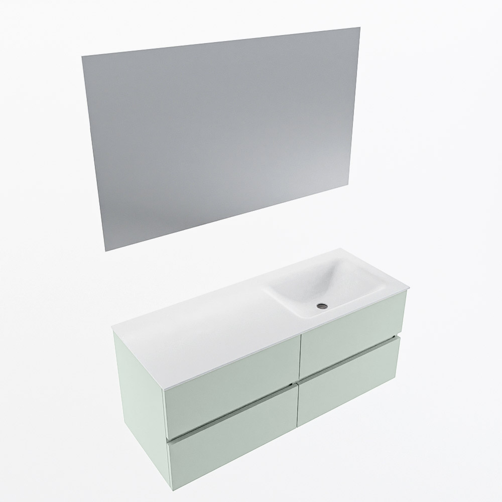 MONDIAZ VICA 120cm mueble de baño Greey 4 cajones. Lavabo CLOUD Derecho 1 orificio color Talc con espejo LED. 6 MONDIAZ VICA 120cm mueble de baño Greey 4 cajones. Lavabo CLOUD Derecho 1 orificio color Talc con espejo LED. - Imagen 6
