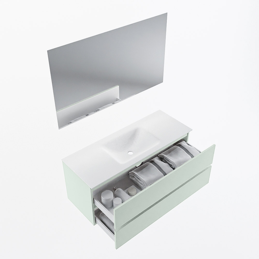 MONDIAZ VICA 120cm mueble de baño Greey 2 cajones. Lavabo CLOUD Centro 1 orificio color Talc con espejo LED. 7 MONDIAZ VICA 120cm mueble de baño Greey 2 cajones. Lavabo CLOUD Centro 1 orificio color Talc con espejo LED. - Imagen 7