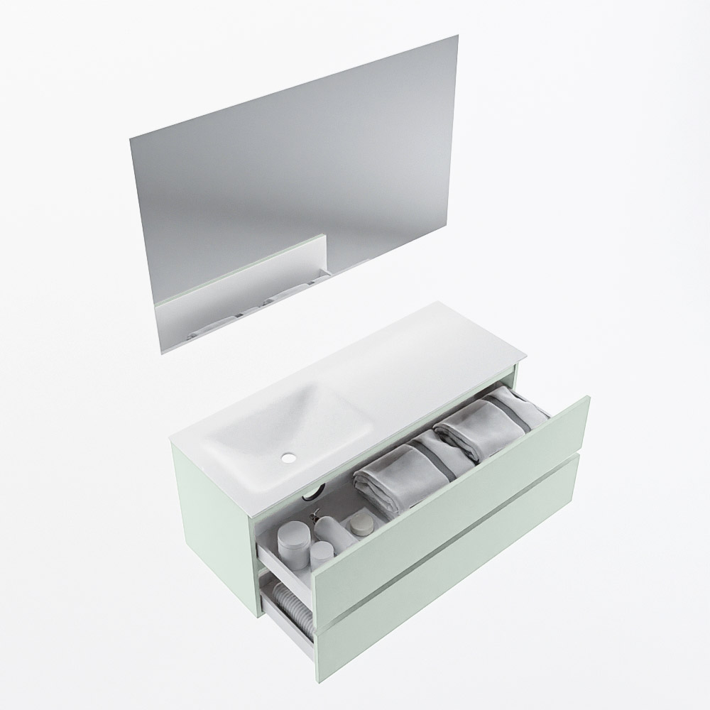 MONDIAZ VICA 120cm mueble de baño Greey 2 cajones. Lavabo CLOUD Izquierda sin orificio color Talc con espejo LED. 7 MONDIAZ VICA 120cm mueble de baño Greey 2 cajones. Lavabo CLOUD Izquierda sin orificio color Talc con espejo LED. - Imagen 7