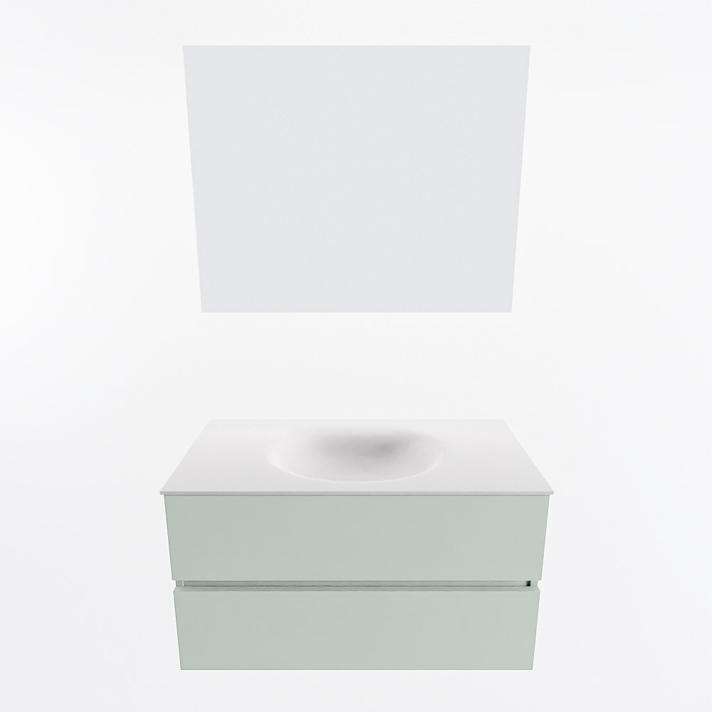 MONDIAZ VICA 90cm mueble de baño Greey 2 cajones. Lavabo MOON Centro sin orificio color Talc con espejo LED. 5 MONDIAZ VICA 90cm mueble de baño Greey 2 cajones. Lavabo MOON Centro sin orificio color Talc con espejo LED. - Imagen 5