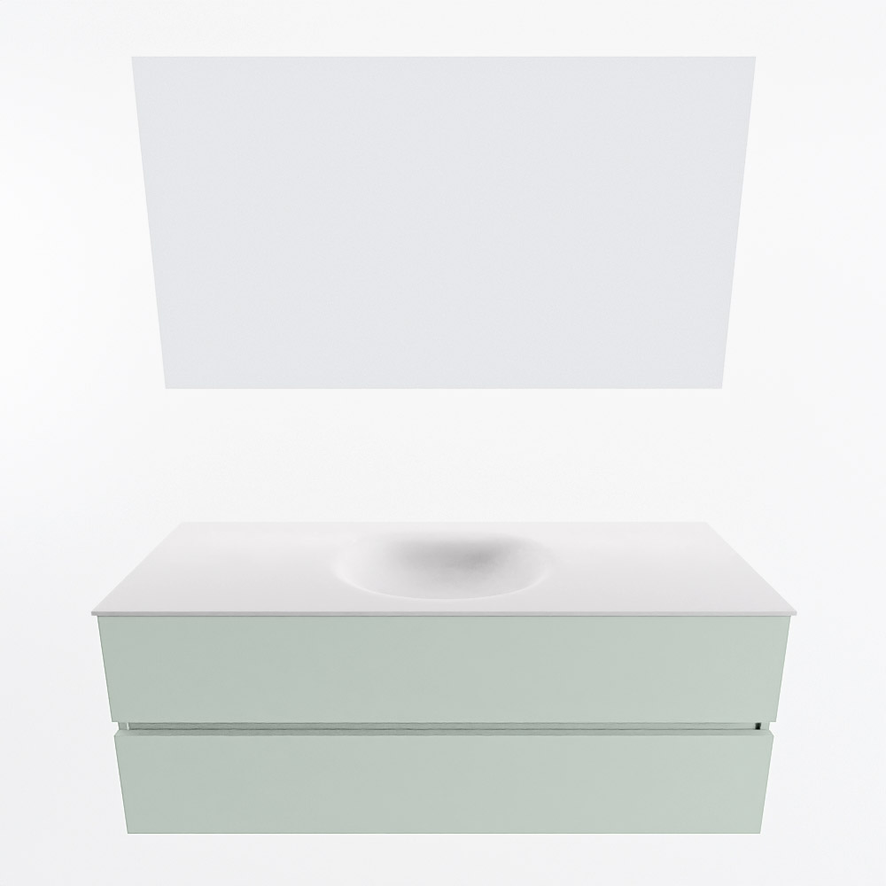 MONDIAZ VICA 130cm mueble de baño Greey 2 cajones. Lavabo MOON Centro 1 orificio color Talc con espejo LED. 4 MONDIAZ VICA 130cm mueble de baño Greey 2 cajones. Lavabo MOON Centro 1 orificio color Talc con espejo LED. - Imagen 5