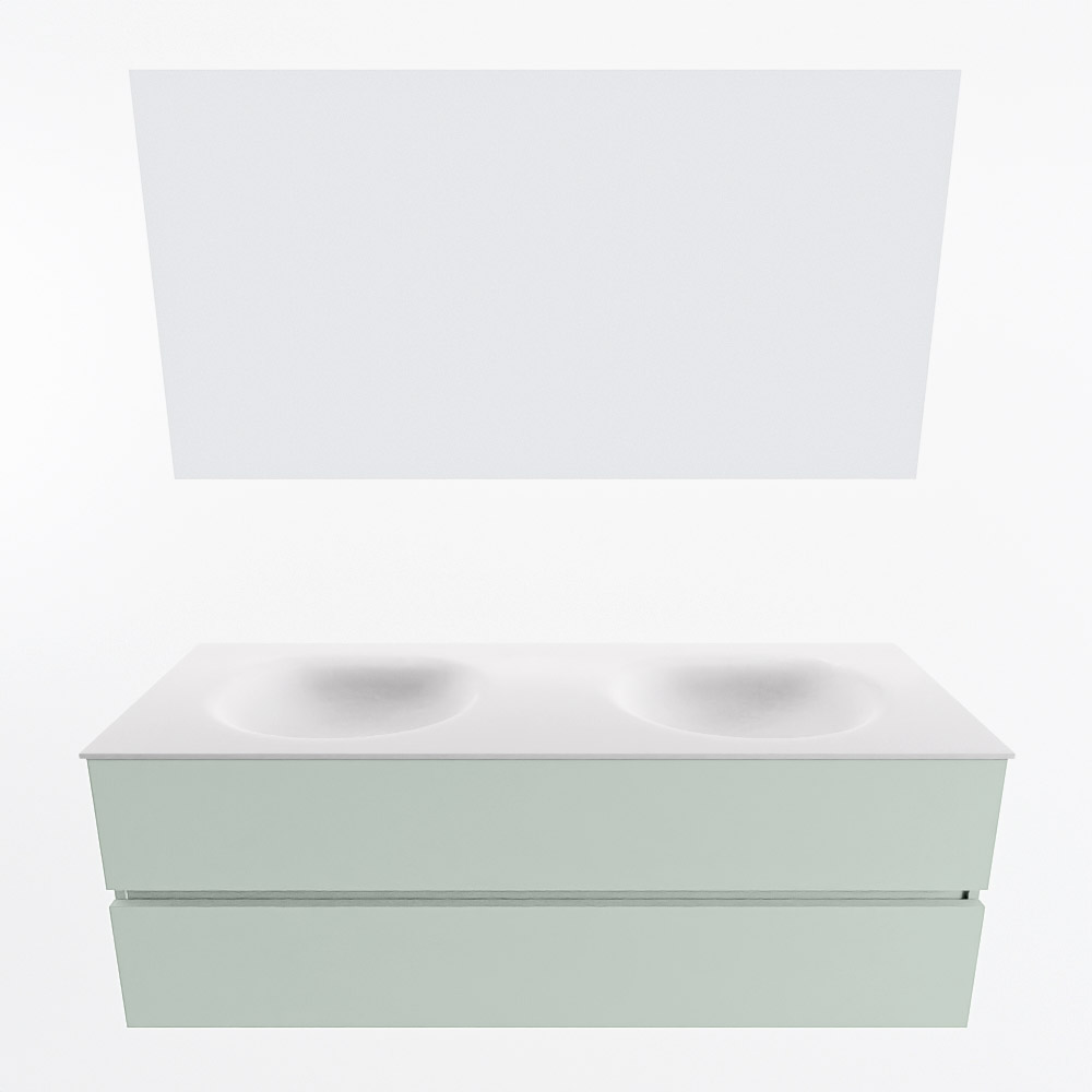 MONDIAZ VICA 140cm mueble de baño Greey 2 cajones. Lavabo MOON Doble sin orificio color Talc con espejo LED. 5 MONDIAZ VICA 140cm mueble de baño Greey 2 cajones. Lavabo MOON Doble sin orificio color Talc con espejo LED. - Imagen 5