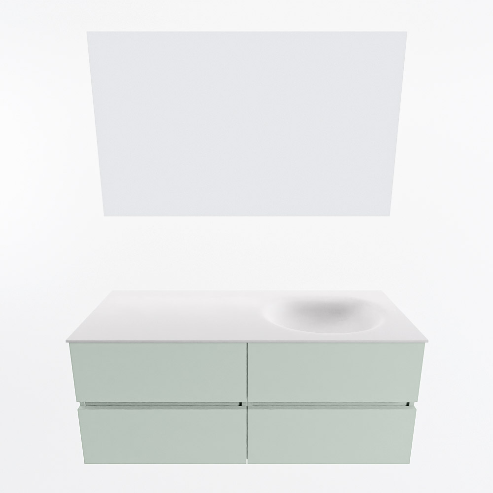 MONDIAZ VICA 120cm mueble de baño Greey 4 cajones. Lavabo MOON Derecho sin orificio color Talc con espejo LED. 5 MONDIAZ VICA 120cm mueble de baño Greey 4 cajones. Lavabo MOON Derecho sin orificio color Talc con espejo LED. - Imagen 5