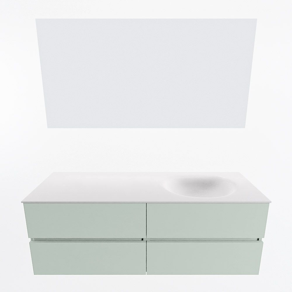 MONDIAZ VICA 140cm mueble de baño Greey 4 cajones. Lavabo MOON Derecho sin orificio color Talc con espejo LED. 5 MONDIAZ VICA 140cm mueble de baño Greey 4 cajones. Lavabo MOON Derecho sin orificio color Talc con espejo LED. - Imagen 5