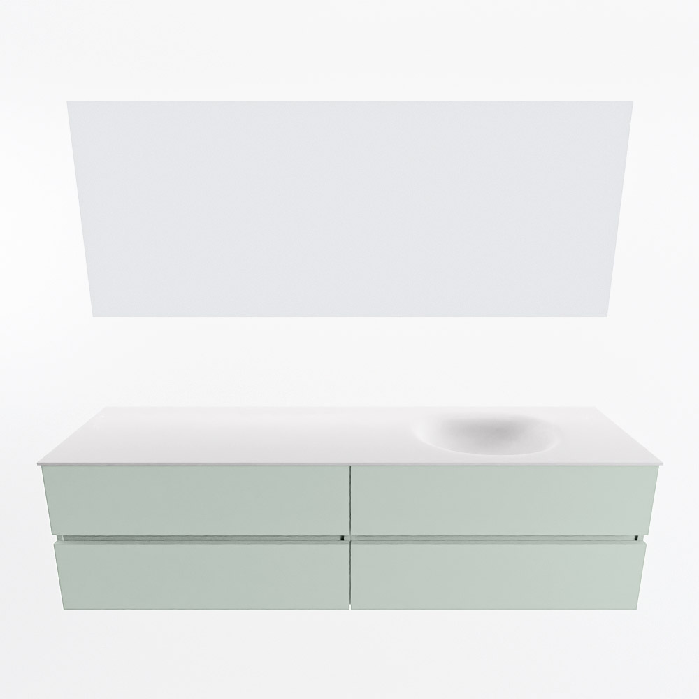 MONDIAZ VICA 180cm mueble de baño Greey 4 cajones. Lavabo MOON Derecho sin orificio color Talc con espejo LED. 5 MONDIAZ VICA 180cm mueble de baño Greey 4 cajones. Lavabo MOON Derecho sin orificio color Talc con espejo LED. - Imagen 5