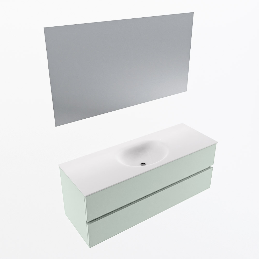 MONDIAZ VICA 130cm mueble de baño Greey 2 cajones. Lavabo MOON Centro 1 orificio color Talc con espejo LED. 5 MONDIAZ VICA 130cm mueble de baño Greey 2 cajones. Lavabo MOON Centro 1 orificio color Talc con espejo LED. - Imagen 6
