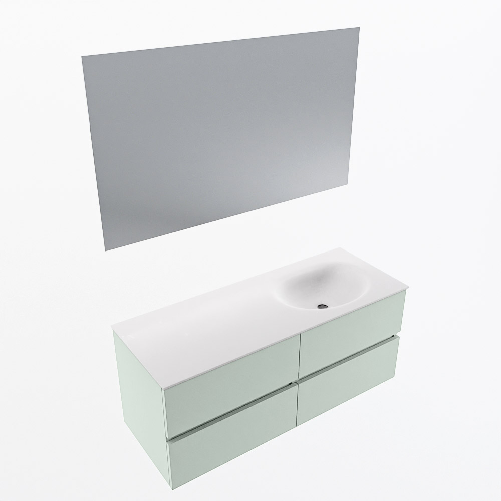 MONDIAZ VICA 120cm mueble de baño Greey 4 cajones. Lavabo MOON Derecho sin orificio color Talc con espejo LED. 6 MONDIAZ VICA 120cm mueble de baño Greey 4 cajones. Lavabo MOON Derecho sin orificio color Talc con espejo LED. - Imagen 6
