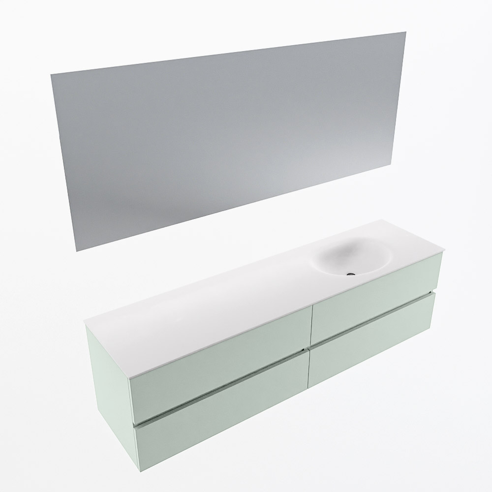 MONDIAZ VICA 180cm mueble de baño Greey 4 cajones. Lavabo MOON Derecho sin orificio color Talc con espejo LED. 6 MONDIAZ VICA 180cm mueble de baño Greey 4 cajones. Lavabo MOON Derecho sin orificio color Talc con espejo LED. - Imagen 6