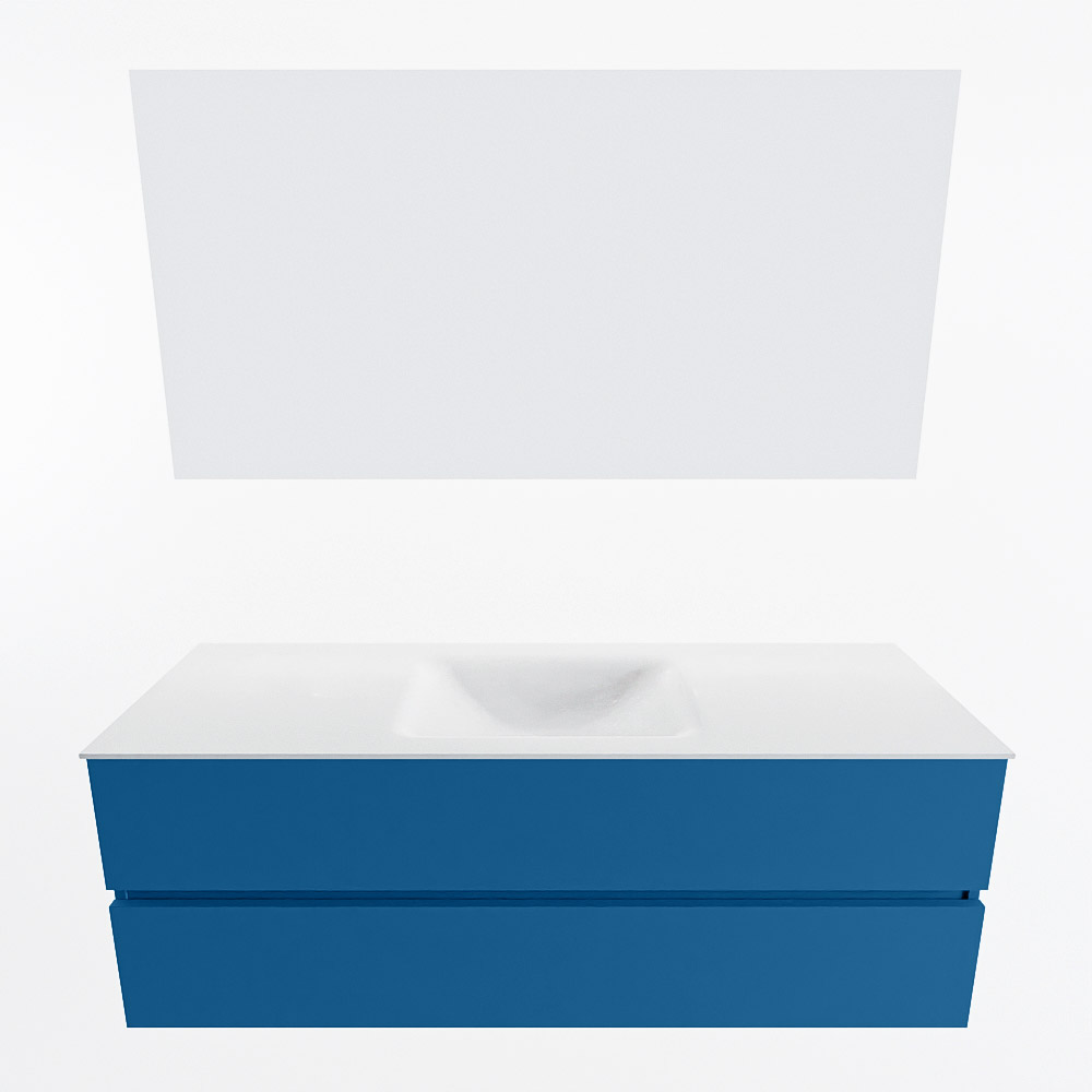 MONDIAZ VICA 140cm mueble de baño Jeans 2 cajones. Lavabo CLOUD Centro sin orificio color Talc con espejo LED. 4 MONDIAZ VICA 140cm mueble de baño Jeans 2 cajones. Lavabo CLOUD Centro sin orificio color Talc con espejo LED. - Imagen 5