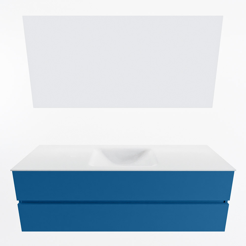 MONDIAZ VICA 150cm mueble de baño Jeans 2 cajones. Lavabo CLOUD Centro sin orificio color Talc con espejo LED. 5 MONDIAZ VICA 150cm mueble de baño Jeans 2 cajones. Lavabo CLOUD Centro sin orificio color Talc con espejo LED. - Imagen 5