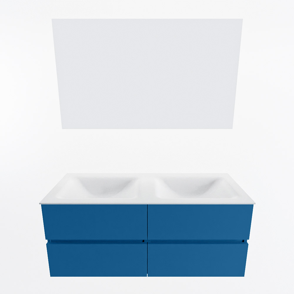 MONDIAZ VICA 120cm mueble de baño Jeans 4 cajones. Lavabo CLOUD Doble 2 orificios color Talc con espejo LED. 5 MONDIAZ VICA 120cm mueble de baño Jeans 4 cajones. Lavabo CLOUD Doble 2 orificios color Talc con espejo LED. - Imagen 5