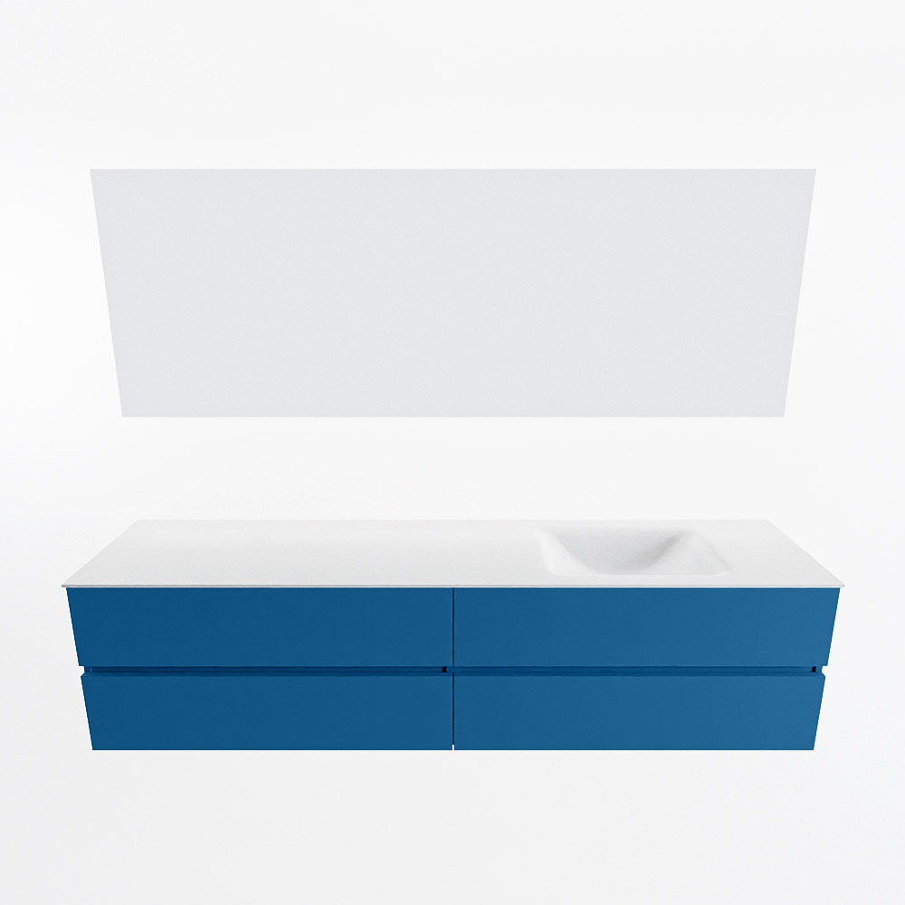 MONDIAZ VICA 200cm mueble de baño Jeans 4 cajones. Lavabo CLOUD Derecho 1 orificio color Talc con espejo LED. 5 MONDIAZ VICA 200cm mueble de baño Jeans 4 cajones. Lavabo CLOUD Derecho 1 orificio color Talc con espejo LED. - Imagen 5