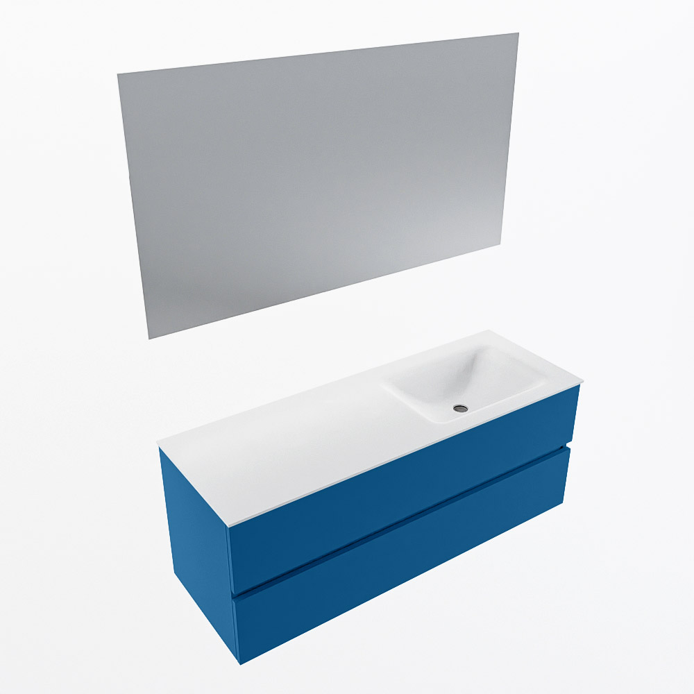 MONDIAZ VICA 130cm mueble de baño Jeans 2 cajones. Lavabo CLOUD Derecho 1 orificio color Talc con espejo LED. 5 MONDIAZ VICA 130cm mueble de baño Jeans 2 cajones. Lavabo CLOUD Derecho 1 orificio color Talc con espejo LED. - Imagen 6