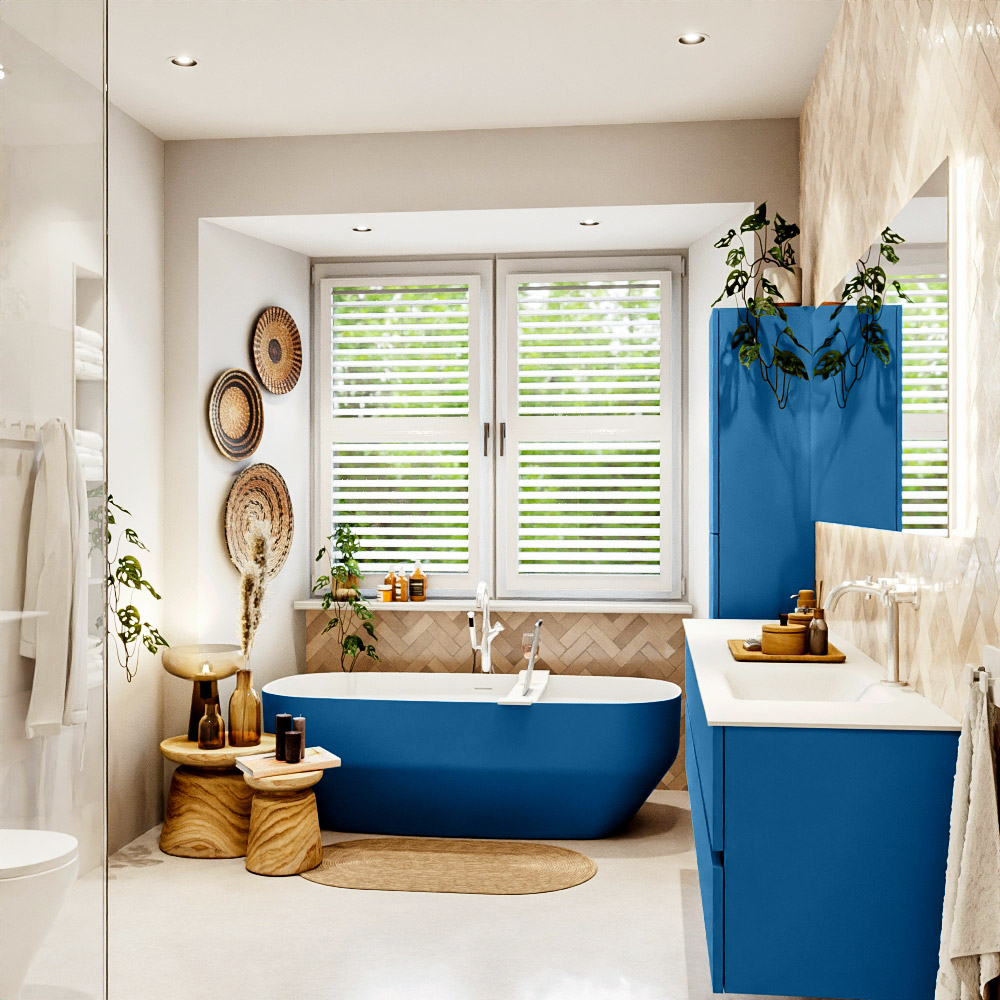 MONDIAZ VICA 200cm mueble de baño Jeans 4 cajones. Lavabo CLOUD Derecho 1 orificio color Talc con espejo LED. 3 MONDIAZ VICA 200cm mueble de baño Jeans 4 cajones. Lavabo CLOUD Derecho 1 orificio color Talc con espejo LED. - Imagen 3