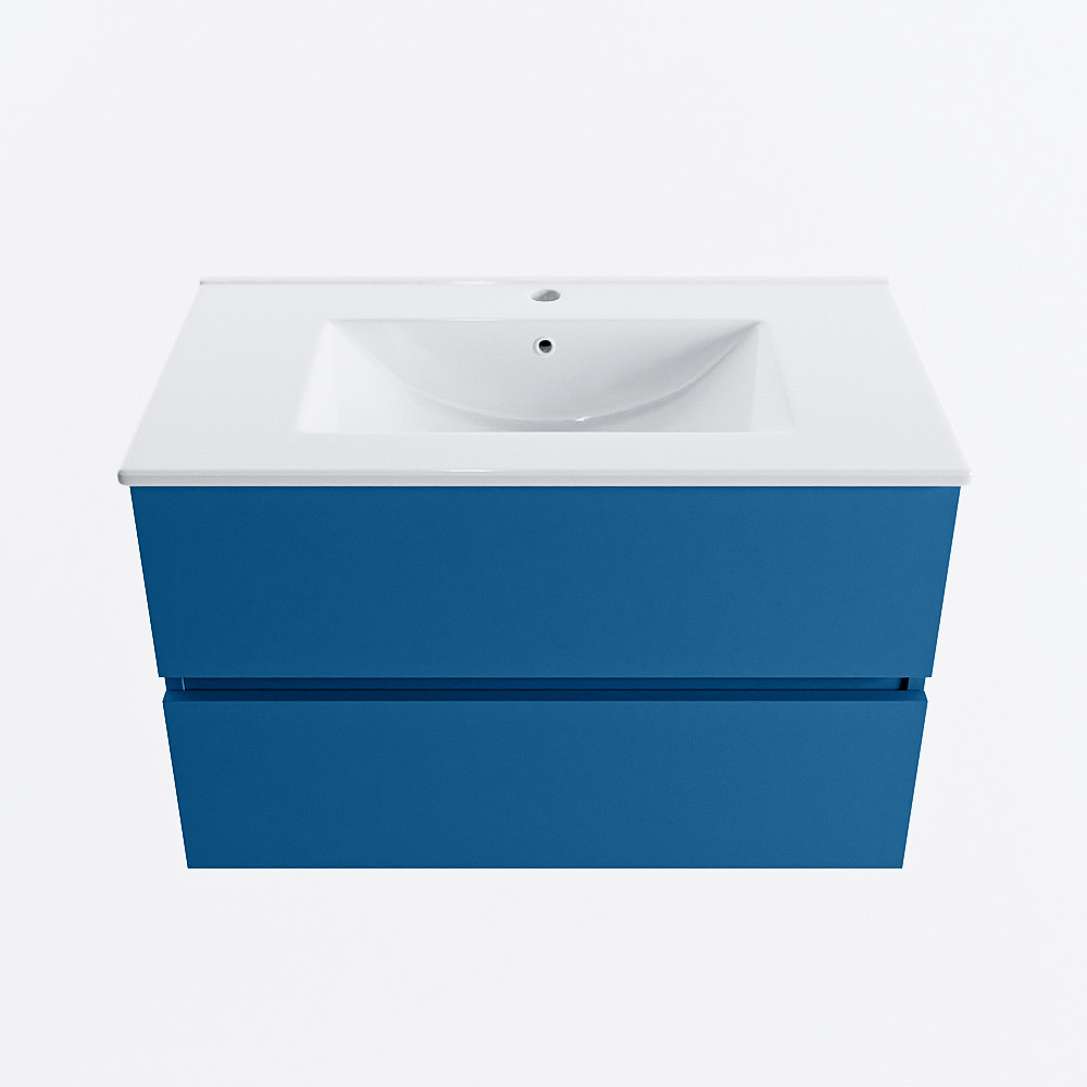 MONDIAZ VICA 80cm mueble de baño Jeans 2 cajones. Lavabo DENIA Centro 1 orificio, color Blanco brillo. 5 MONDIAZ VICA 80cm mueble de baño Jeans 2 cajones. Lavabo DENIA Centro 1 orificio, color Blanco brillo. - Imagen 5
