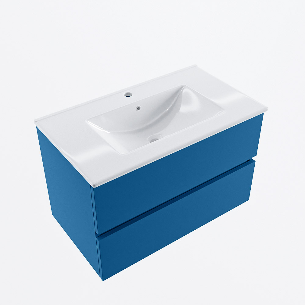 MONDIAZ VICA 80cm mueble de baño Jeans 2 cajones. Lavabo DENIA Centro 1 orificio, color Blanco brillo. 6 MONDIAZ VICA 80cm mueble de baño Jeans 2 cajones. Lavabo DENIA Centro 1 orificio, color Blanco brillo. - Imagen 6