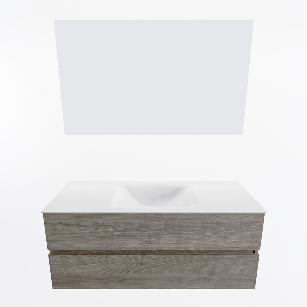 MONDIAZ VICA 120cm mueble de baño Light Brown Grey 2 cajones. Lavabo CLOUD Centro 1 orificio color Talc con espejo LED. 5 MONDIAZ VICA 120cm mueble de baño Light Brown Grey 2 cajones. Lavabo CLOUD Centro 1 orificio color Talc con espejo LED. - Imagen 5