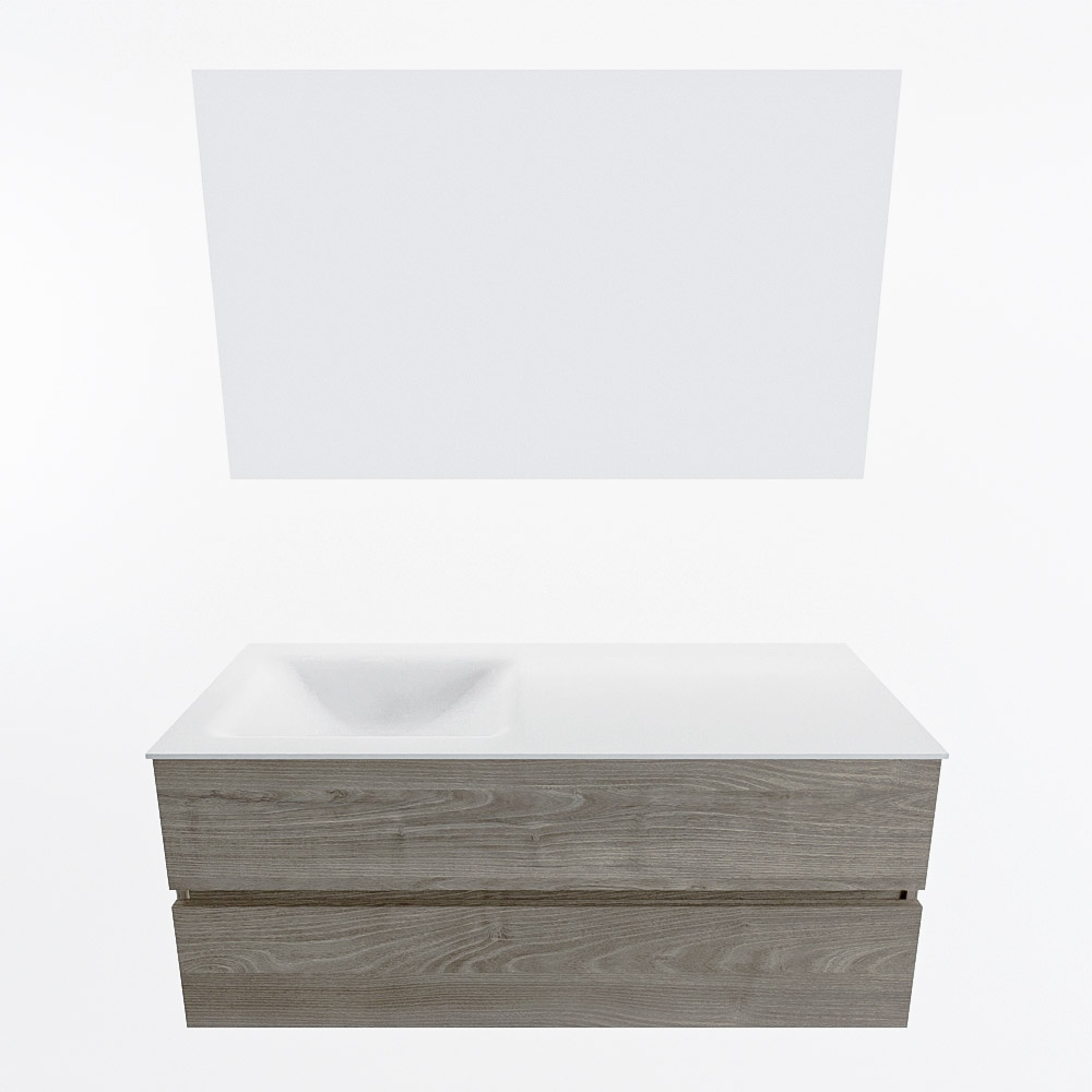 MONDIAZ VICA 120cm mueble de baño Light Brown Grey 2 cajones. Lavabo CLOUD Izquierda sin orificio color Talc con espejo LED. 5 MONDIAZ VICA 120cm mueble de baño Light Brown Grey 2 cajones. Lavabo CLOUD Izquierda sin orificio color Talc con espejo LED. - Imagen 5
