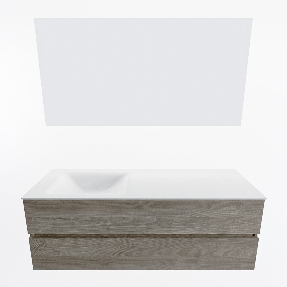 MONDIAZ VICA 140cm mueble de baño Light Brown Grey 2 cajones. Lavabo CLOUD Izquierda sin orificio color Talc con espejo LED. 5 MONDIAZ VICA 140cm mueble de baño Light Brown Grey 2 cajones. Lavabo CLOUD Izquierda sin orificio color Talc con espejo LED. - Imagen 5