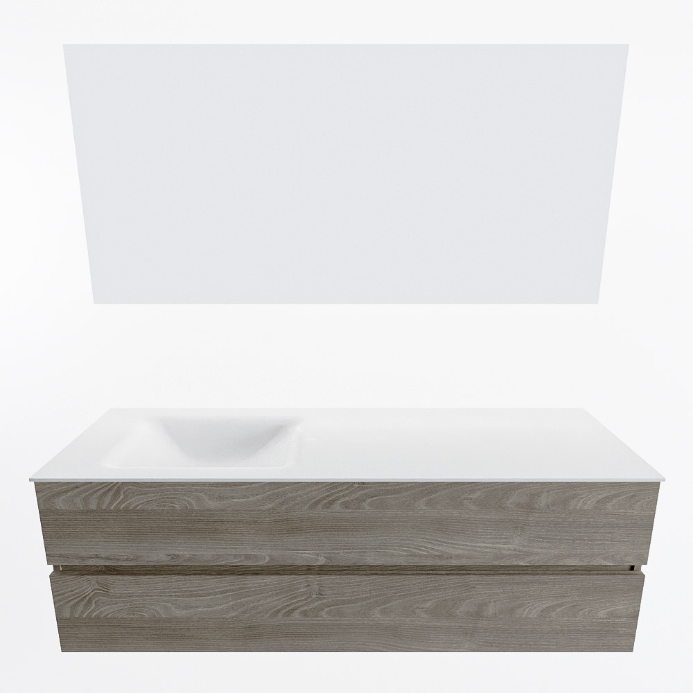 MONDIAZ VICA 150cm mueble de baño Light Brown Grey 2 cajones. Lavabo CLOUD Izquierda 1 orificio color Talc con espejo LED. 5 MONDIAZ VICA 150cm mueble de baño Light Brown Grey 2 cajones. Lavabo CLOUD Izquierda 1 orificio color Talc con espejo LED. - Imagen 5