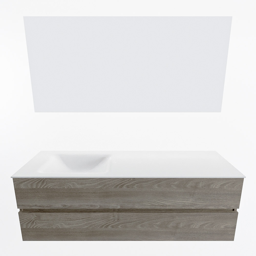 MONDIAZ VICA 150cm mueble de baño Light Brown Grey 2 cajones. Lavabo CLOUD Izquierda sin orificio color Talc con espejo LED. 5 MONDIAZ VICA 150cm mueble de baño Light Brown Grey 2 cajones. Lavabo CLOUD Izquierda sin orificio color Talc con espejo LED. - Imagen 5