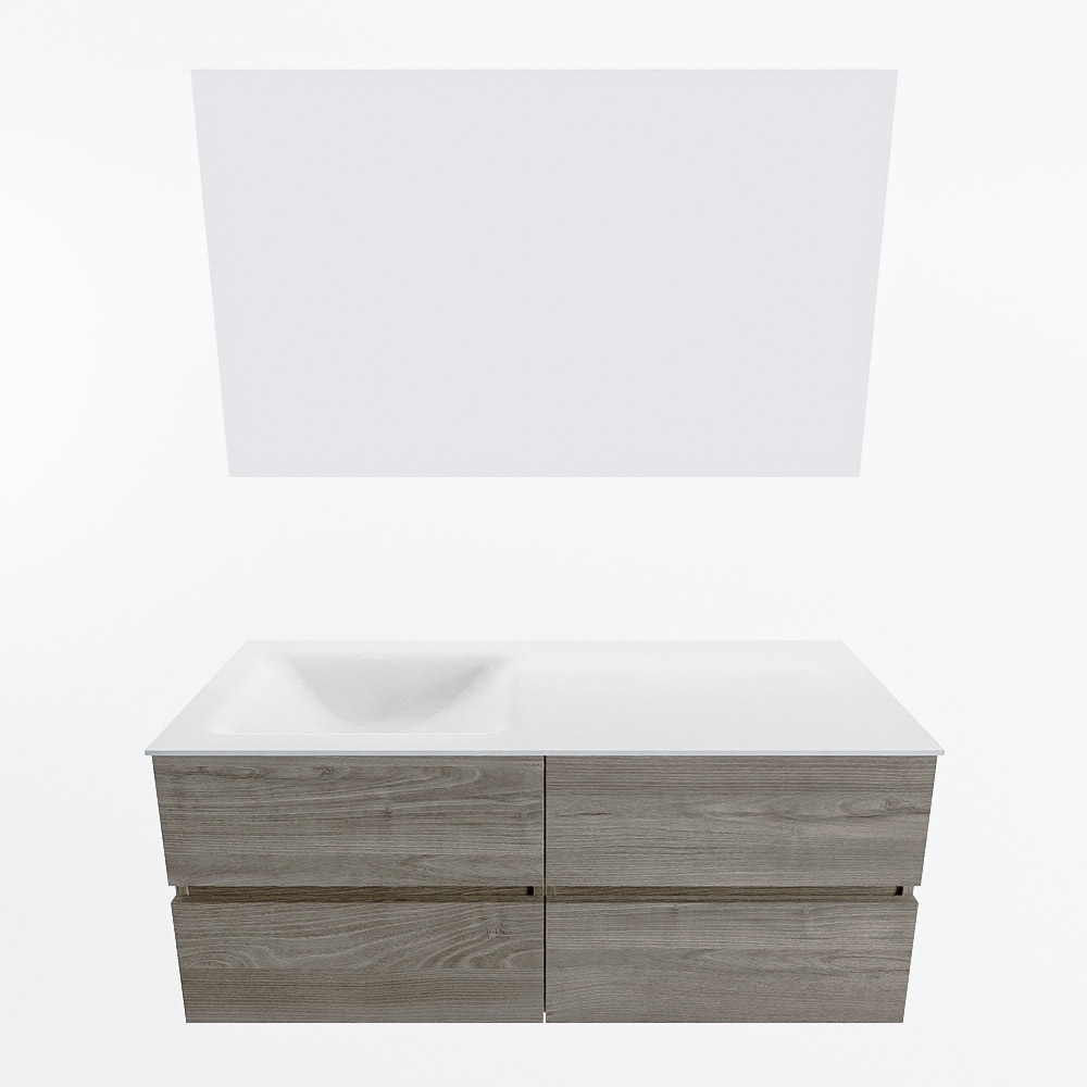 MONDIAZ VICA 120cm mueble de baño Light Brown Grey 4 cajones. Lavabo CLOUD Izquierda sin orificio color Talc con espejo LED. 5 MONDIAZ VICA 120cm mueble de baño Light Brown Grey 4 cajones. Lavabo CLOUD Izquierda sin orificio color Talc con espejo LED. - Imagen 5